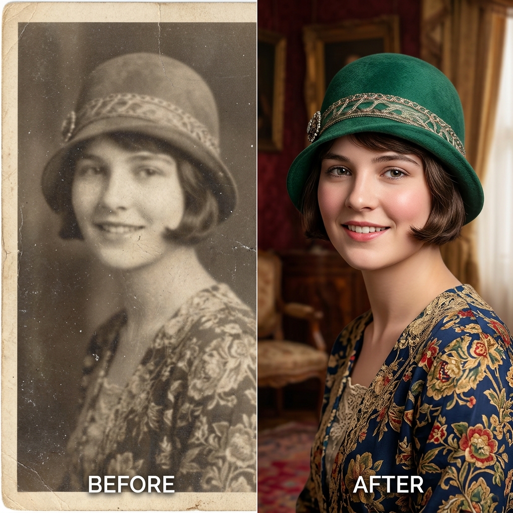 Old Photo Restoration Colorization Example